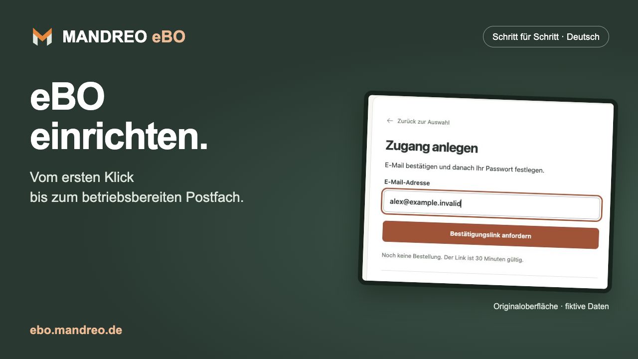 Postfach neu einrichten: MANDREO eBO Schritt für Schritt